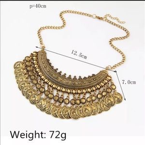 Antique Gold Bohemian Gypsy Coin Necklace